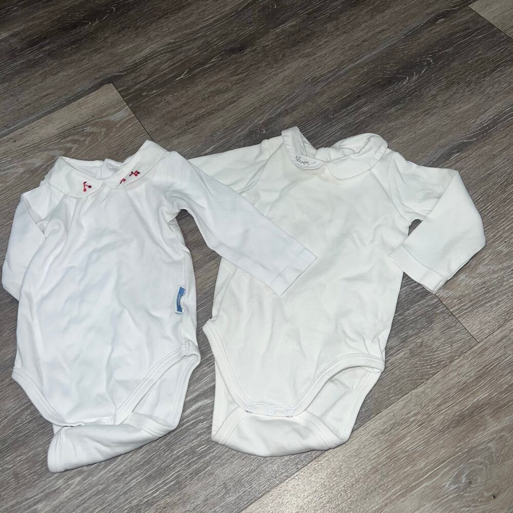 Jacadi Paris Baby Girl Collared Onesie 3-6 months - Picture 6 of 6